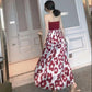 Women Summer Vintage High Waist Sleeveless Party Dress Elegant Slim Floral Printed Backless Long Dress