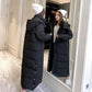 Winter Solid Color Casual Jacket Long Over-the-knee Thick Padded Jacket Fashionable and Versatile Female Down Padded Coat