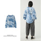 Spring  Autumn Thin Casual Long-sleeved Letter Printing Pullover Sweatshirt Tops Ladies O- Neck Tie-dye Hoodies