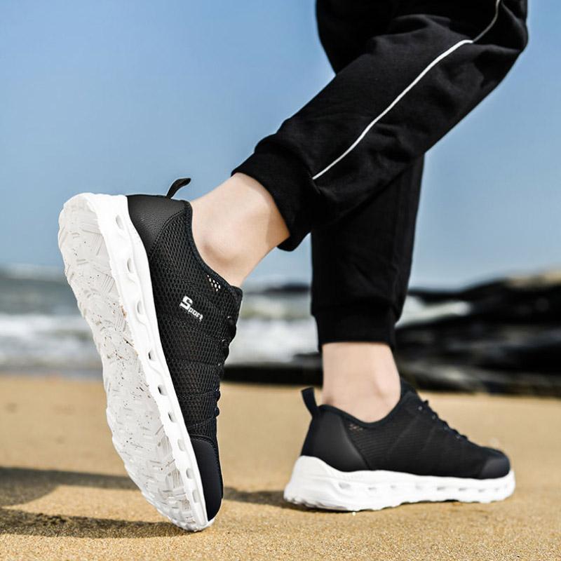 Men's Hollow Mesh Breathable Sneakers Lightweight Casual Non-Slip Sneaker Shoes