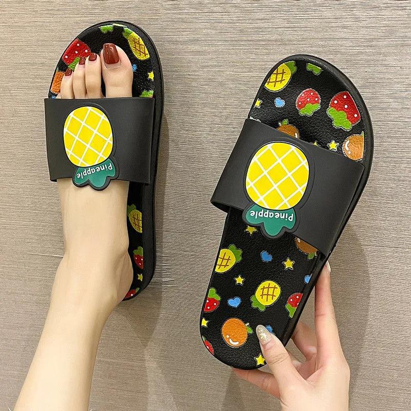 Slippers Women Summer Outing Non-slip Korean Cartoon Cute Home Slippers Soft Bottom Comfortable Shoes Women