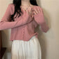 Early Autumn V-neck Sweater Long-sleeved Cardigan Sweater Small Coat All-match Female Gentle Wind Ladies Slim Pure Color Simple Top