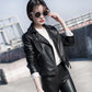 Autumn and Winter Leather Jacket Black Motorcycle Leather Jacket Short PU Leather Jacket for Women