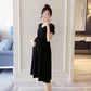 Maternity Clothes Short Sleeve Dress Mid-length Loose Plus Size V-Neck High Waist Over The Knee Skirt