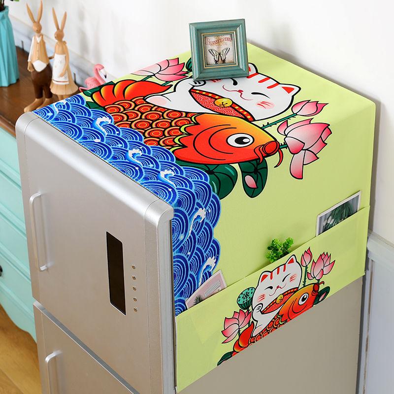 Waterproof Washing Machine Cover with Pocket Refrigerator Top Cover Microwave Oven Dust Proof Cover Household Home Storage