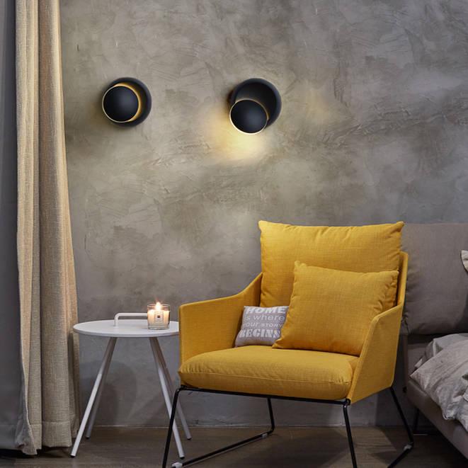 LED Wall Lamp 360 degree rotation adjustable bedside lights creative wall lamp aisle round lamp