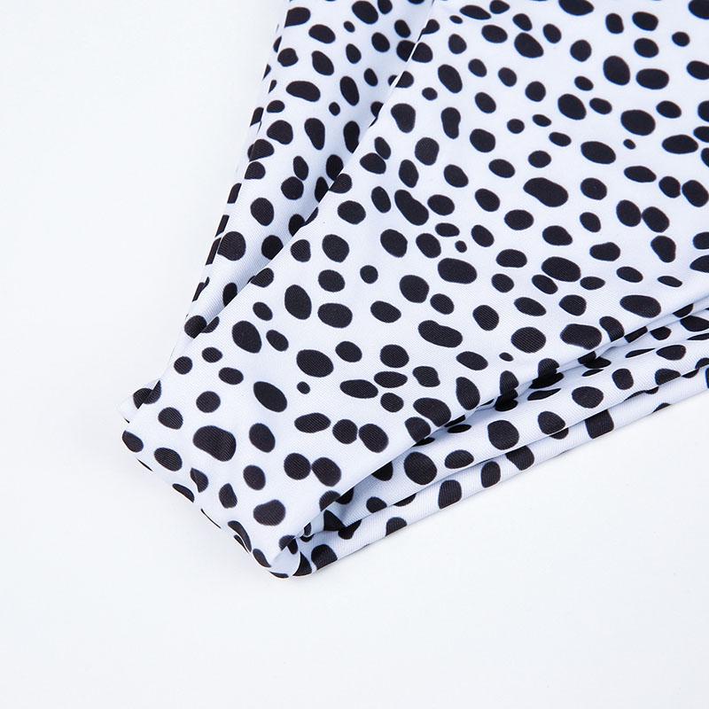 WTEMPO Swimsuit strap U-neck leopard bikini split sexy swimsuit