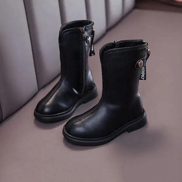 Children's Martin Boots Girls Winter Autumn Lightfleece Princess Boots British Style Children Casual High Top Boots