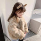 Children's Winter Girl Rabbit Fur Thick Warm Windproof Jacket