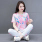 Women's Tops Summer English Print Loose Round Neck Versatile Short Sleeves