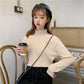Pofulove Winter Long-sleeved T-shirt Women Plus Velvet Turtleneck Bottoming Shirt Slim Wild Clothes