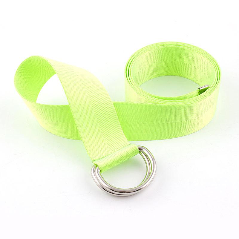 Canvas Nylon Webbing Women's Belt Korean Fashion Double Ring Buckle Ladies Canvas Long Belt