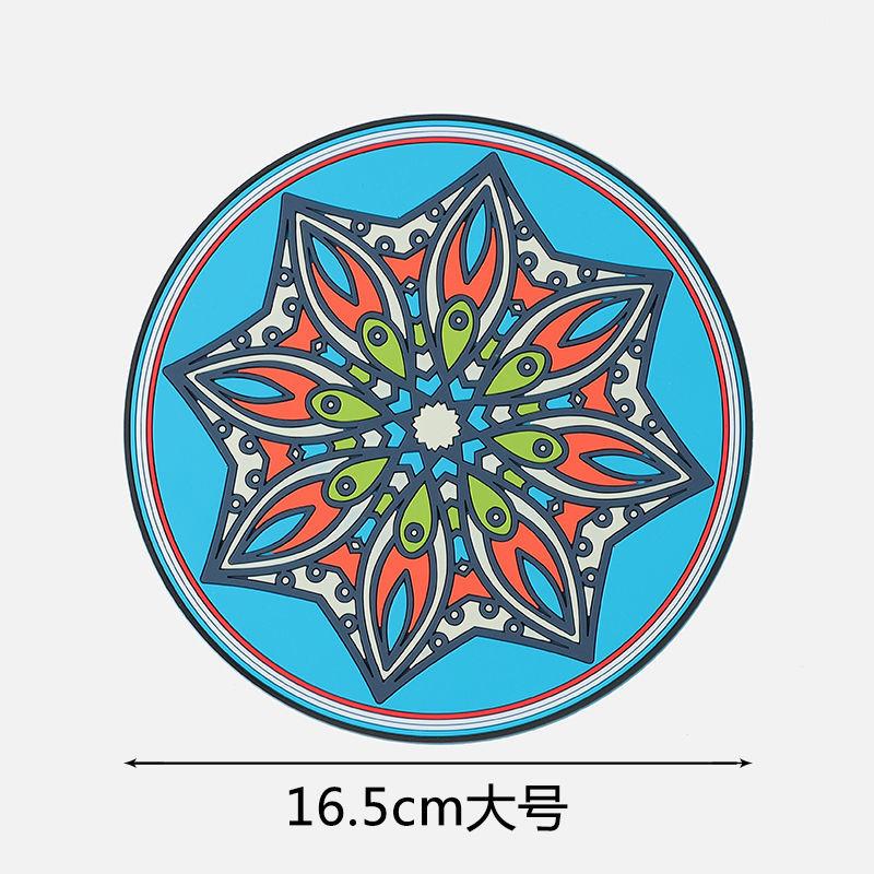 1/2/4pcs Mandala Pattern Creative Silicone Coaster Household Anti-scalding Mat Coffee Drink Coaster