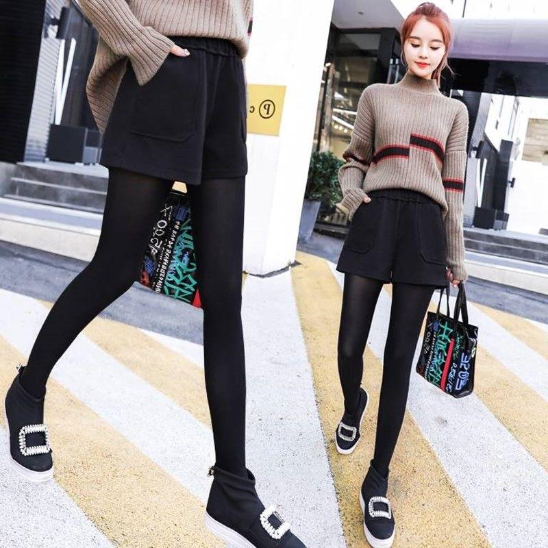 Women Wool Shorts High Waist Wide Leg Shorts Ladies Elegant Woolen Shorts