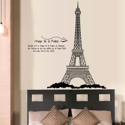 English Wall Stickers Black Eiffel Tower Living Room Bedroom Background Decorative Wall Stickers