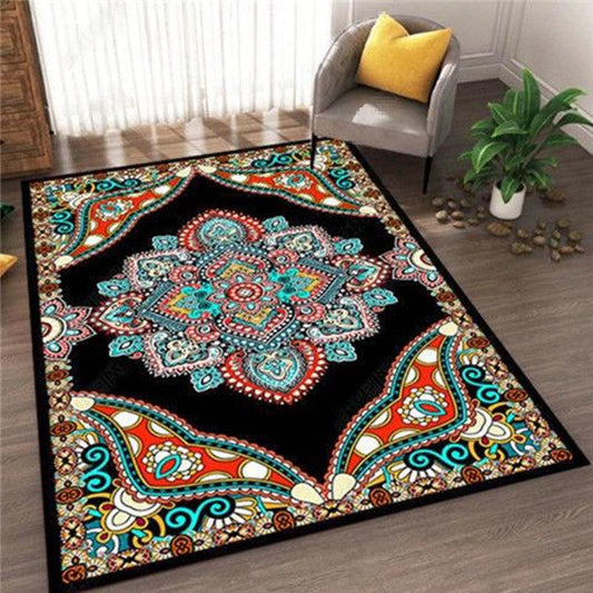 American Retro European National Style Living Room Golden Drill Rug Simple Sofa Coffee Table Bedroom Bedside Blanket