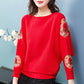 Outer Wear Loose Bat Sleeve Knit Sweater Large Size Lace Casual Sweater Spring and Autumn Print Top Coat