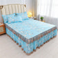 Lace Bed Skirt Three-piece Bedding Unilateral Non-slip Bedspread Korean Version of Solid Color Bed Sheet