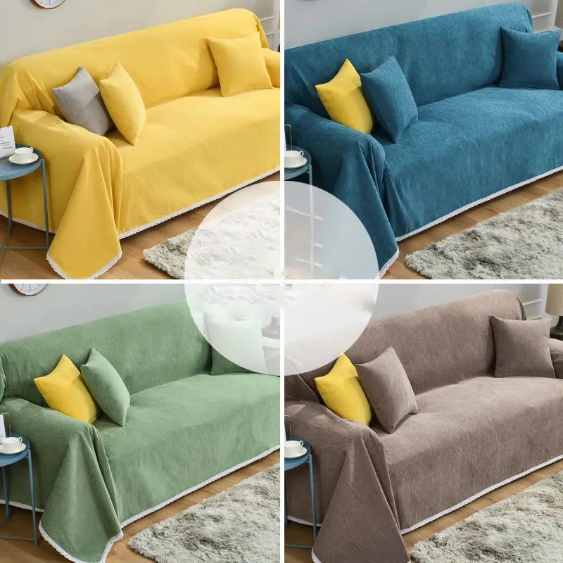 Nordic Solid Color Full Cover Sofa Towel Sofa Sofa Blanket Cloth Sofa Cover Cover Anti-scratch Cover Cloth