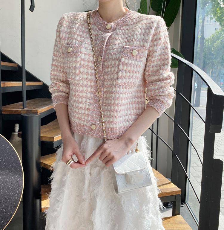 Women's Knitted Jacket Spring and Autumn Single-breasted Short Cardigan Jacket Women's Sweater Coat
