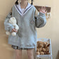 Autumn  Winter Button Cardigan Sweater Women Cute Embroidery Student Loose Coat Female College Style