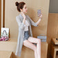 Sun Protection Clothing Women's Mid-length Beach Summer Chiffon Cardigan Shawl Air-conditioning Shirt Thin Coat