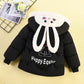 Colorful Winter Girl Rabbit Thickening Plus Down Jacket Foreign Style Cotton Coat Jacket Hooded Cute Cotton Jacket