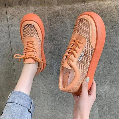 Thick-soled Big Head Mesh Bread Shoes Women Summer All-match Trend White Shoes Trifle Casual Shoes