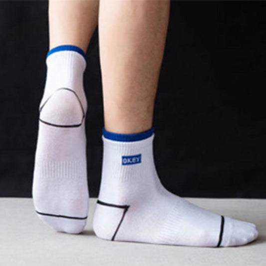 Basketball Socks Men's Mid-tube Socks Solid Color Cotton Socks Spring and Summer Ins Trend All-match Sweat-absorbing Deodorant Spring Sports Socks