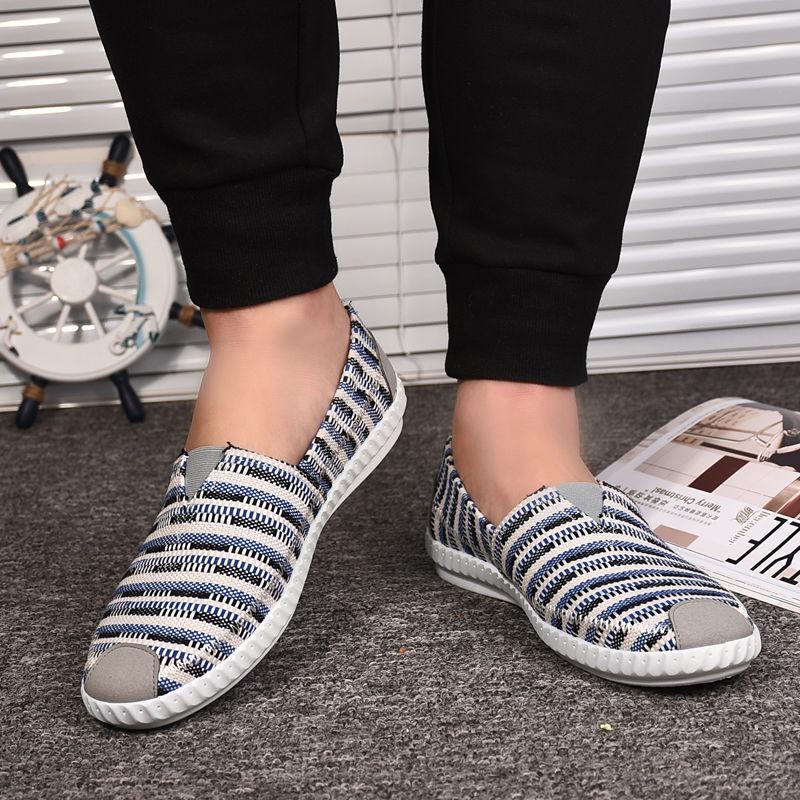 Breathable Linen Casual Men's Shoes Old Beijing Cloth Shoes Canvas Summer Leisure Flat Fisherman Driving Shoes Wicking