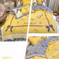 Naked Sleeping Sanded Four-piece Super Soft Korean Style Washed Cotton Bed Linen Quilt Cover Bedding