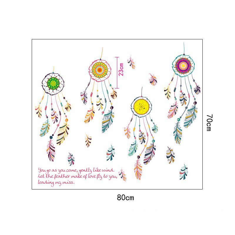 [sticker ]Windbell Feather Wall Stickers Bedroom Living Room Window Home Decoration Decals Children