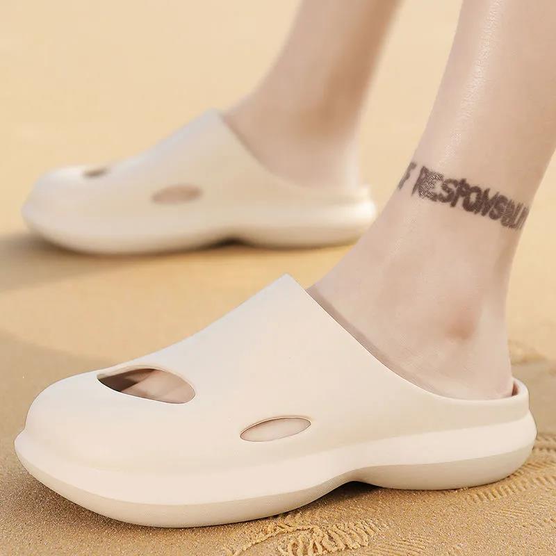Men's and Women's Spring Summer Soft Beach Slippers Household Soft Sole Non-slip Large Size Couple Slippers