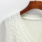 Twist Knitted Vest Women's V-neck Cardigan Spring and Autumn Korean Loose Thick Wool Vest Sleeveless Sweater Jacket