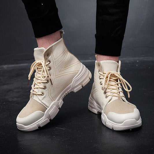 Autumn and Winter Men's Martin Boots Warm Working Boots Lace Up Men's Combat Boots High Top Shoes