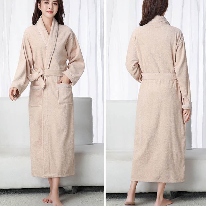 WTEMP Four Seasons Universal Bathrobe Lengthen Men's and Women's Couple Nightgown Thicken Bathrobe