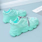 Spring  Summer Mesh Breathable Sports Shoes  Female Students Korean Version  All-match Casual Sports Shoes Flat-bottomed Thick-soled Women's Shoes