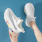 Women's Flying Woven Sneakers Summer Breathable Mesh Thin Lightweight Jelly-soled Coconut Shoes Casual Shoes