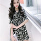 Two-piece Women's Dress Shorts V-neck Short-sleeved Shirt Suit Women's Chiffon Dress A-line Dress with Waist Slimming Chiffon Fabric