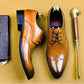 High-end Leather Shoes Pointed Toe Men's Business Leather Shoes Classic Black Brogue Men's Shoes Leather Wedding Shoes