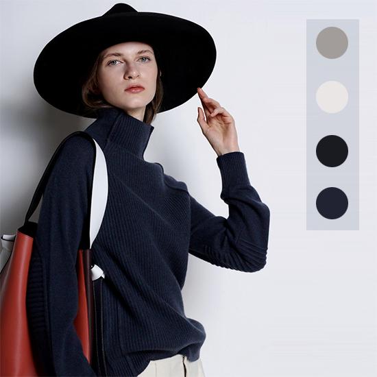 Women Winter Cashmere Turtleneck Thickened Pullover Loose Sweater Loose Knitted Wool Shirt