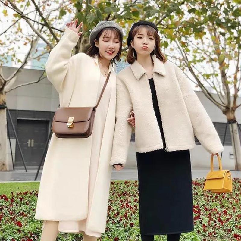 V-neck Sweater Women's Outer Wear Fall and Winter Lazy Style Dress Loose Long Knit Sweater Sweater Skirt Soft Fabric