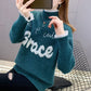 Chenille Lace Pullover Sweater Ladies Large Size Loose Half Turtleneck Sweater Solid Color Bottoming Knit Sweater
