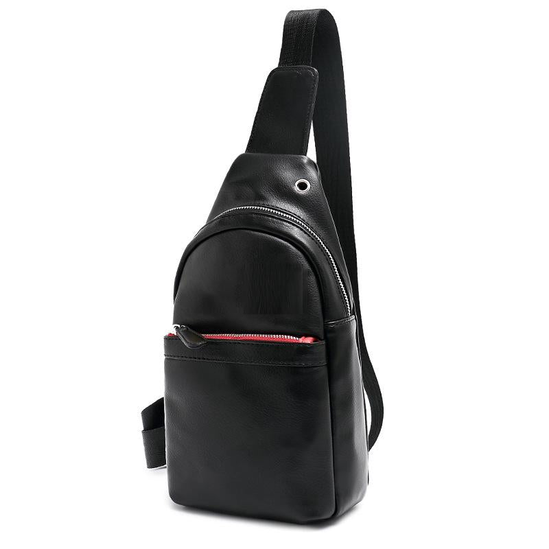 Shoulder bag men's pu leather mobile phone bag chest bag outdoor riding sports Messenger bag