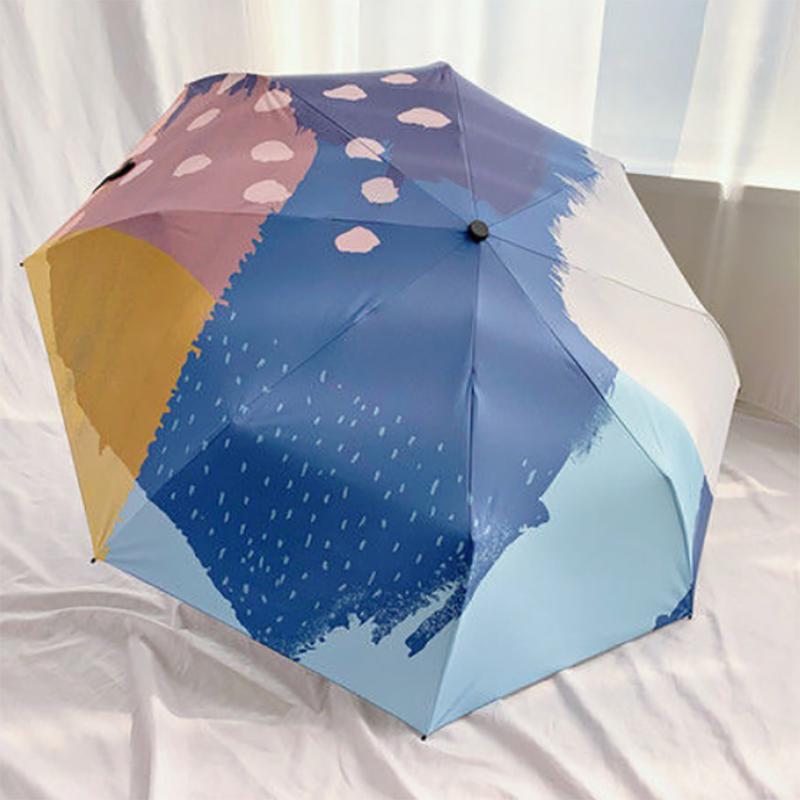 Abstract Graffiti Sunshade Umbrella Ultra-light Small 50% Automatic Creative Folding Sun Cute Umbrella