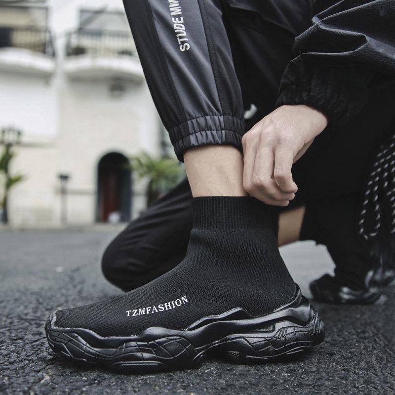 Korean Style Trendy All-match Socks Shoes High-top Men's Sneakers Teen Student Trendy Shoes