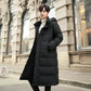 Men's and Women's Down Jackets Fashion Hooded Plus Velvet Thickening Warm White Duck Down Long Couple Down Jackets