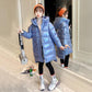 Girls' Warm Cotton Coat Thicken Plus Fleece Winter Coat Mid-length Windproof Cotton Suit