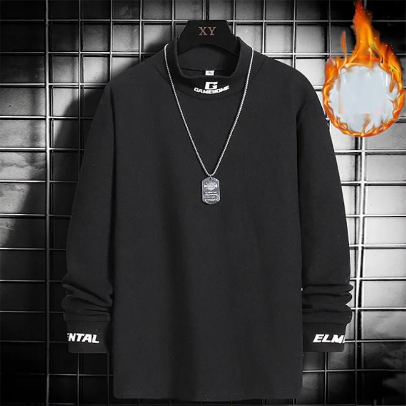 Plus Velvet Autumn and Winter Sweater Men's High-neck Loose Keep Warm and Self-cultivation German Velvet Long-sleeved Sweatshirts Men