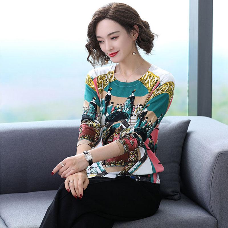 Autumn Winter Pullover Woolen Sweater Women High-end Loose Knitted Sweaters Jumpers Female Soft Cartoon Print Cashmere Sweater